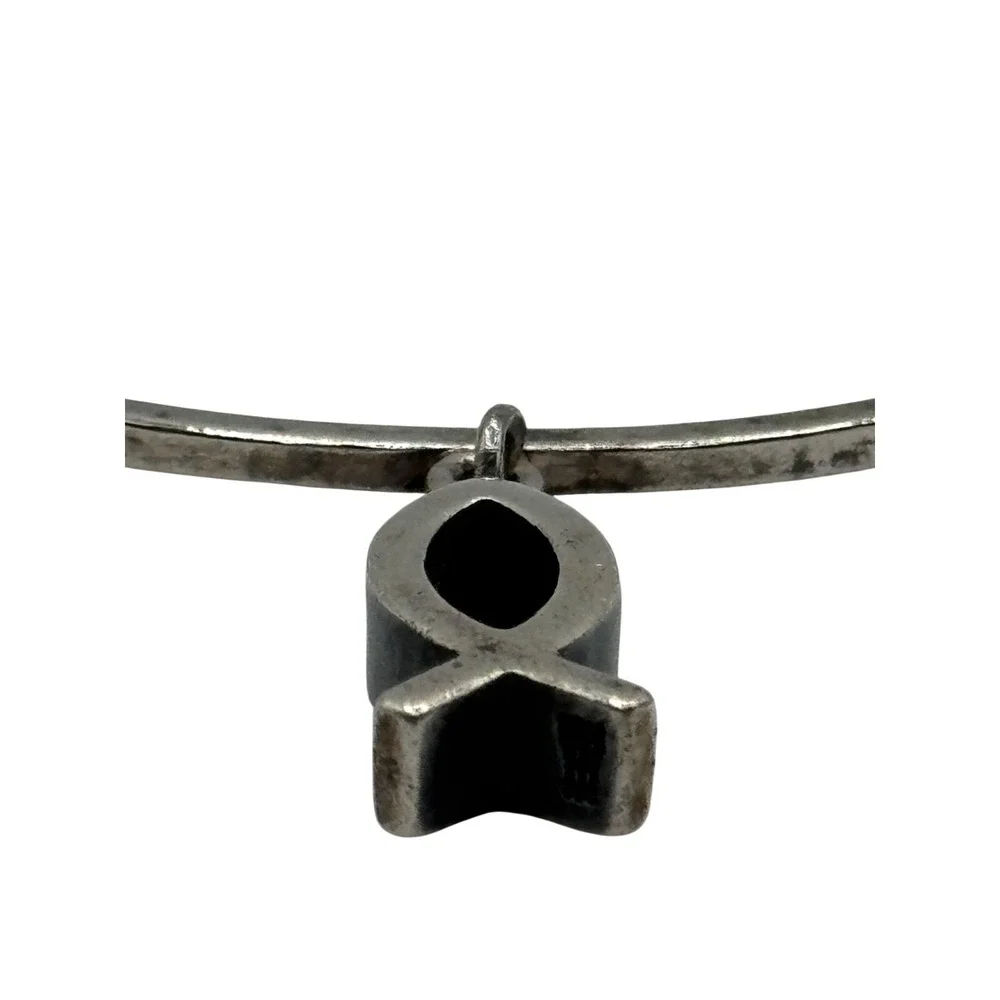 James Avery Deep Ichthus Fish‎ Dangle Sterling Silver Bangle Bracelet Retired